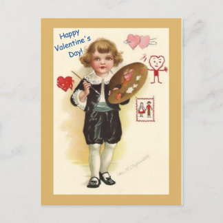 Postal Artista de Niño Vintage Hermosa copia de San Valen
