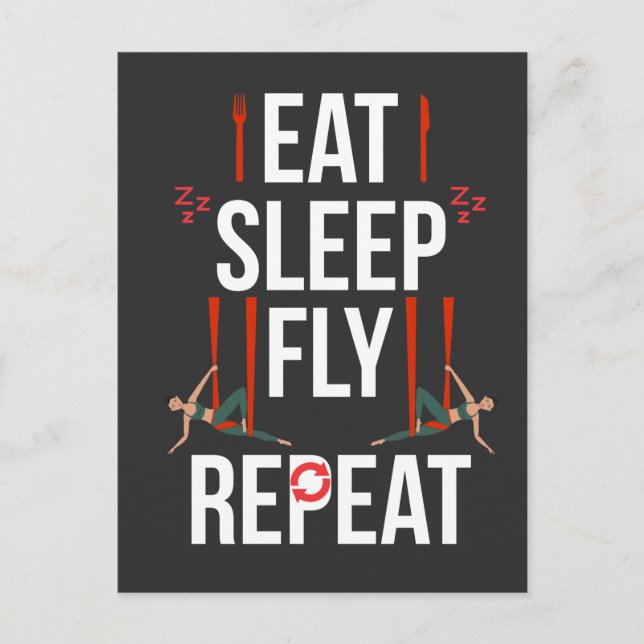 Postal Artista de Yoga Aéreo Gimnasia Bailarina Aerialist (Anverso)