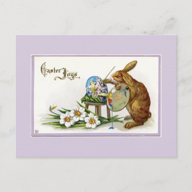 Postal Artista Easter Bunny Lavender (Anverso)