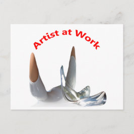 Postal Artista en el Trabajo
