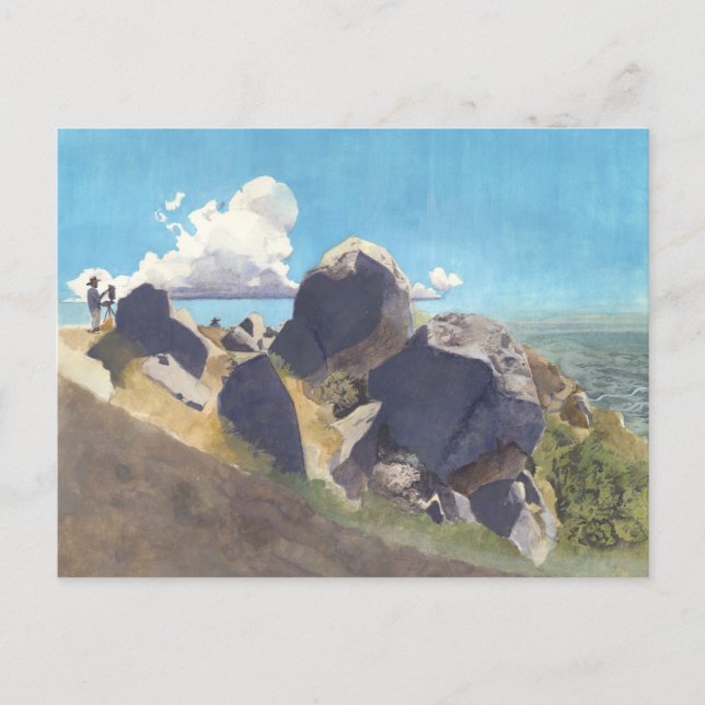 Postal Artista en la costa de California (Anverso)