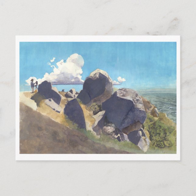 Postal Artista en la costa de California (Anverso)