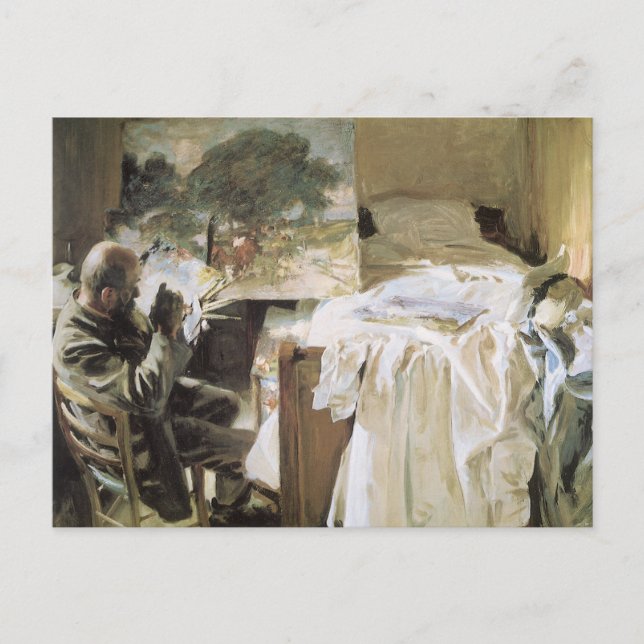 Postal Artista en su estudio de John Singer Sargent (Anverso)