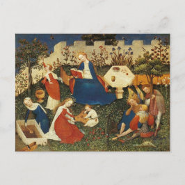 Postal Artista medieval del Jardín del Edén