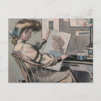 Postal Artista victoriano
