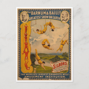 Postal Artistas de Trapeze Barnum & Bailey 1896