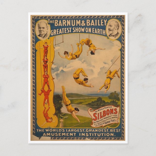 Postal Artistas de Trapeze Barnum & Bailey 1896 (Anverso)