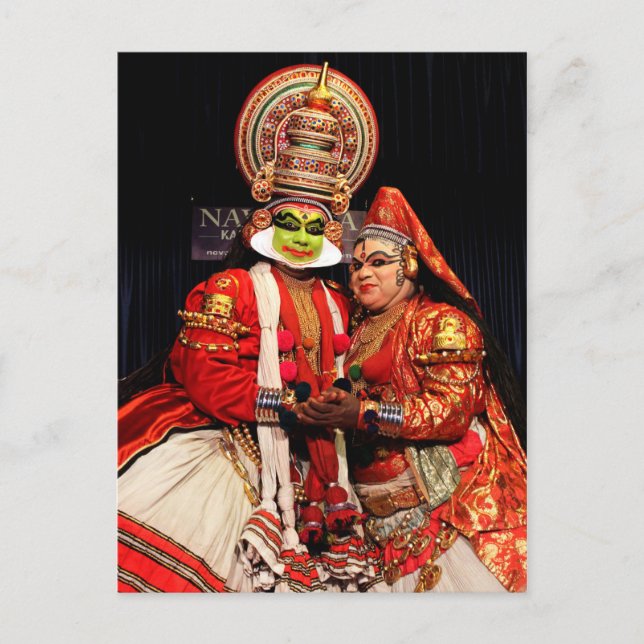 Postal artistas del kathakali (Anverso)