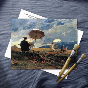 Postal Artistas Esbozando Montañas Blancas Winslow Homer