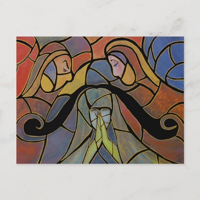 Postal artística abstracta caído (Anverso)