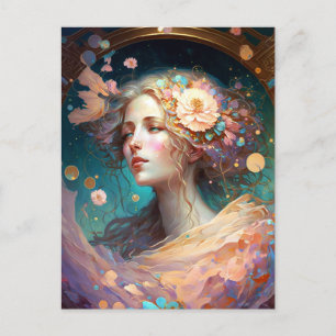 Postal artística fantástica de la diosa