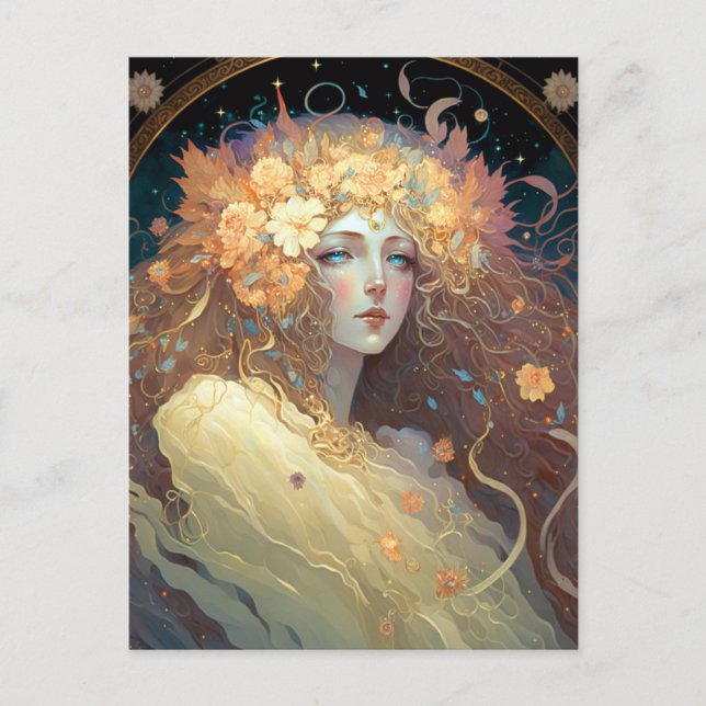 Postal artística fantástica de la diosa (Anverso)