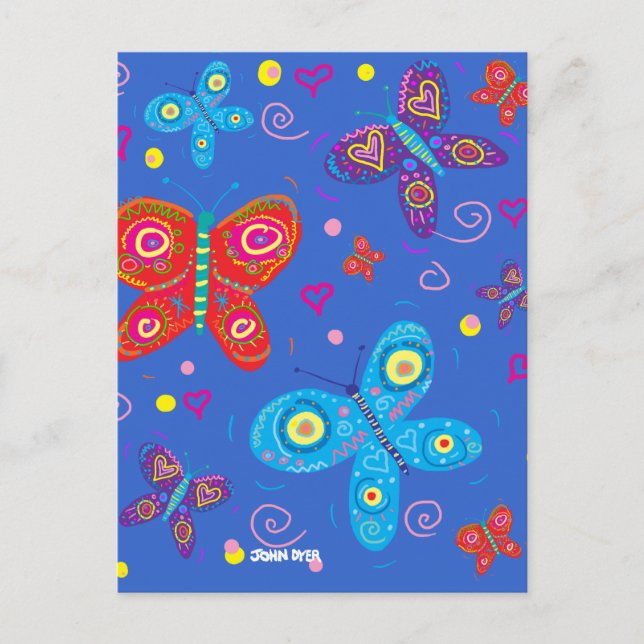 Postal artística: Mariposas (Anverso)