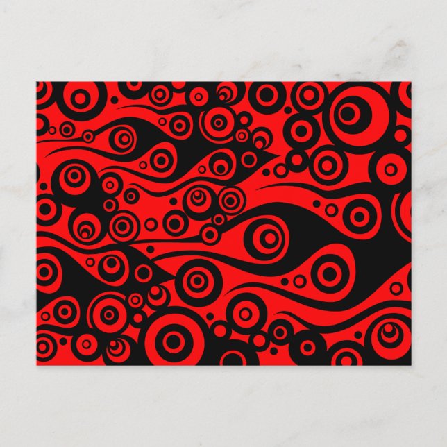 Postal ARTs de patrones - Llamas de círculo de tatuajes | (Anverso)