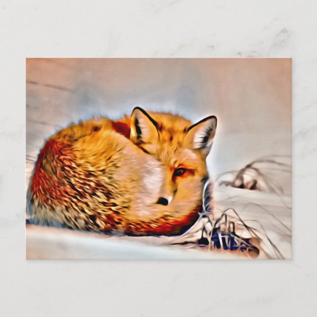 Postal *~* Artsy Animal Red Fox Ap18 Vida Silvestre Artís (Anverso)