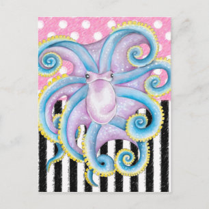 Postal Artsy Octopus Pink