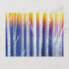 Postal Artsy Rainbow Birch Tree Forest