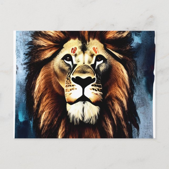 Postal Artsy Wild African Lion (Anverso)