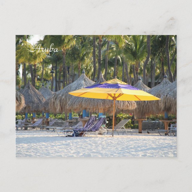 Postal Aruba, playa, fotografía, (Anverso)