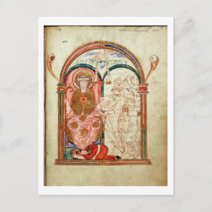 Postal Arundel 155 f.133 Monjes de Christchurch, Canterbu