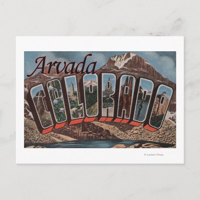 Postal Arvada, Colorado - Escenas de letras grandes (Anverso)