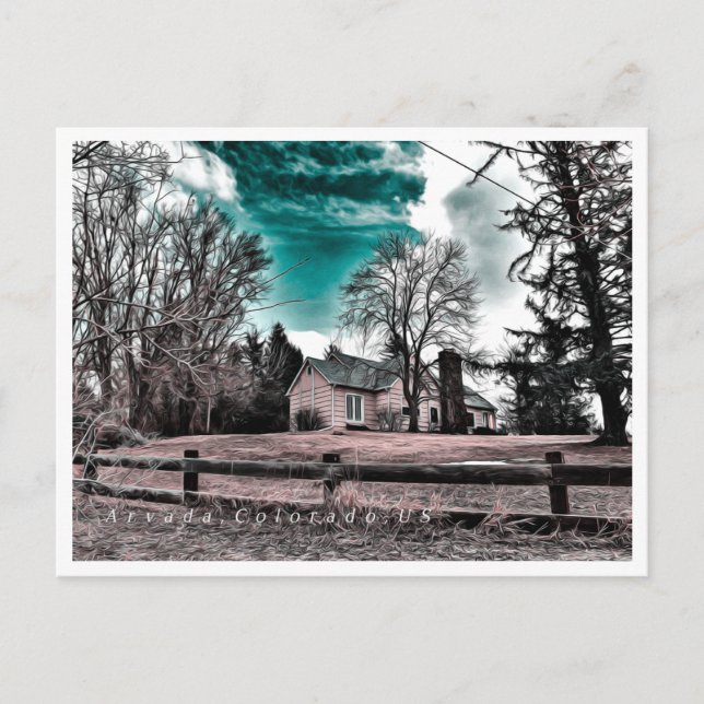 POSTAL ARVADA COLORADO PINTURA DE PETRÓLEO (Anverso)