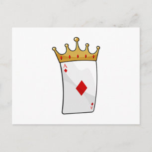 Postal As de Diamantes con Corona de Rey