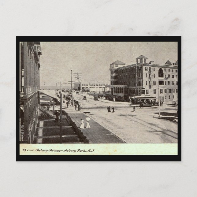 Postal Asbury Ave., Asbury Park NJ Vintage (Anverso)