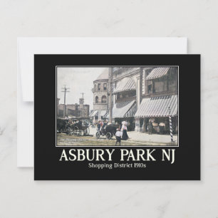 Postal Asbury Park, centro comercial, años 1910