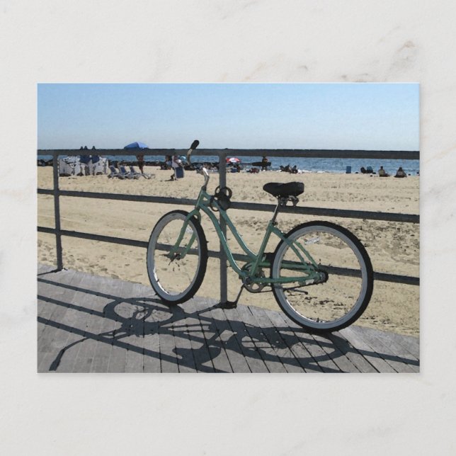 Postal Asbury Park NJ Boardwalk - Bicicleta verde (Anverso)