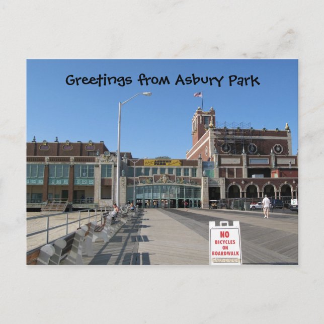 Postal Asbury Park NJ Boardwalk Paramount Convention H.. (Anverso)