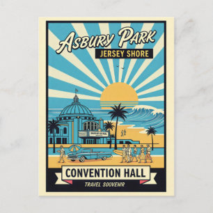 Postal Asbury Park NJ Costa de Jersey Retro