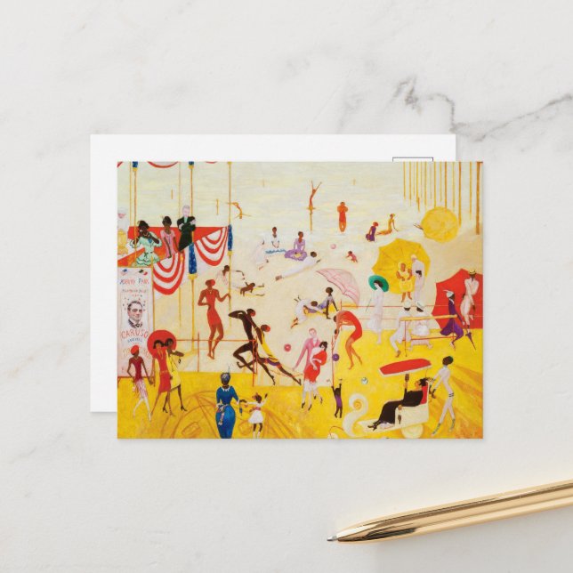 Postal Asbury Park South por Florine Stettheimer (Anverso/Reverso In Situ)