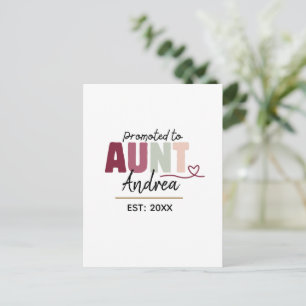 Postal Ascendida a tía EST 2026   Regalo personalizado li
