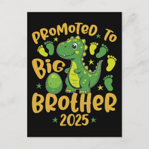 Postal Ascendido a Hermano Mayor Infantil - Dinosaurio pa