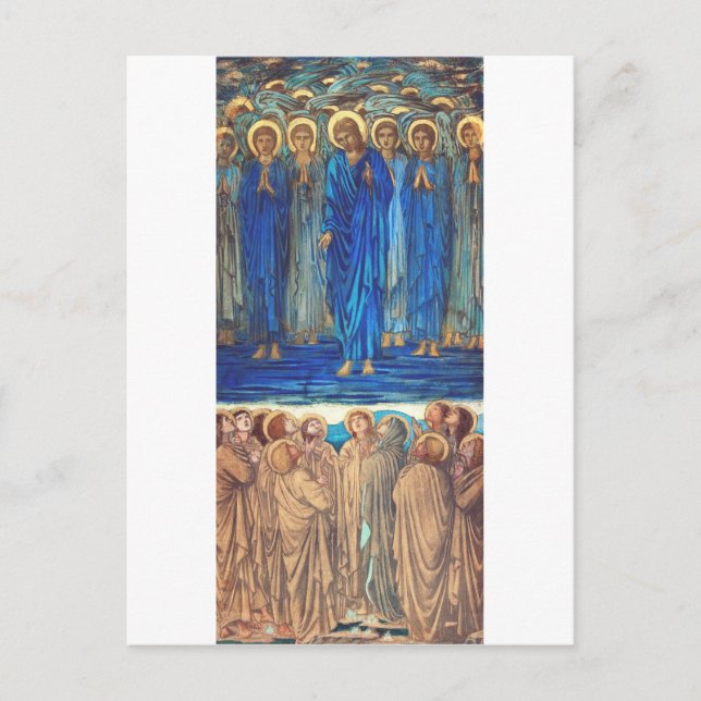 Postal Ascensión de Cristo por Edward Burne Jones (Anverso)