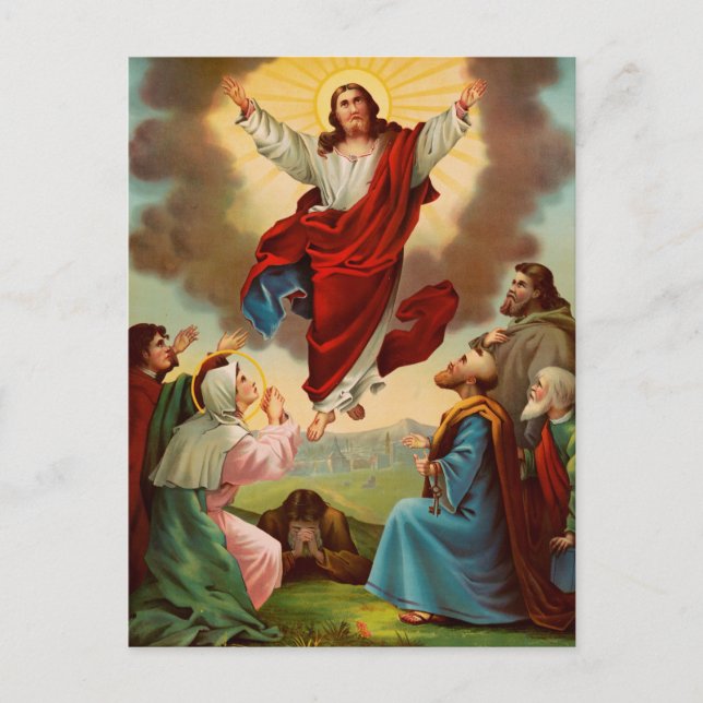 Postal Ascensión de Jesús al cielo (Anverso)