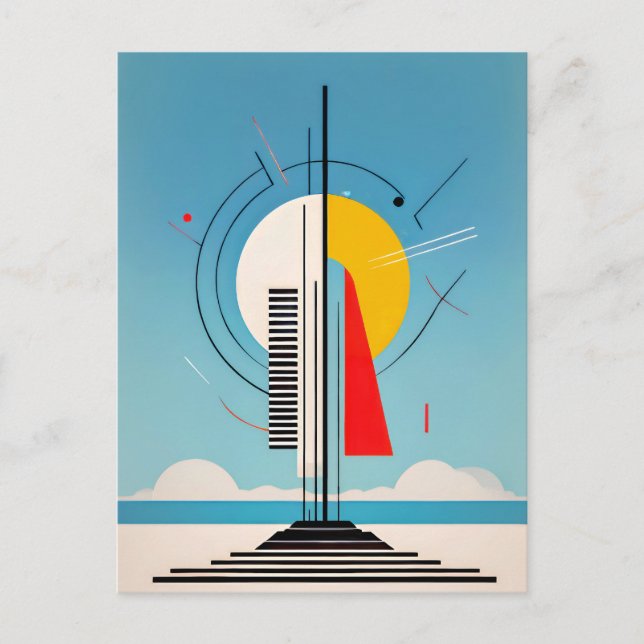 Postal  Ascension géométrique, vers l'équilibre cosmique (Anverso)