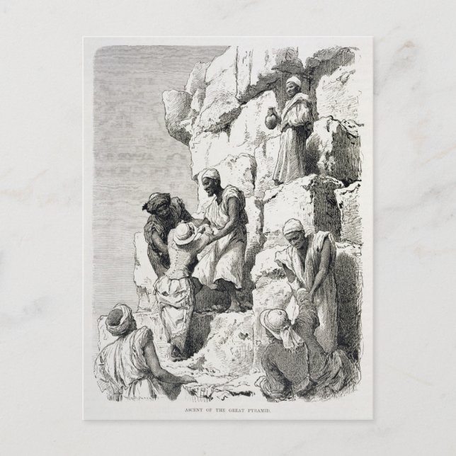 Postal Ascenso de la Gran Pirámide del siglo XIX (Anverso)