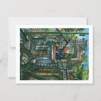 Postal Ascensor al atardecer 