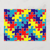 ASD Aspergers Autism Awareness Puzzle Pattern (Pat