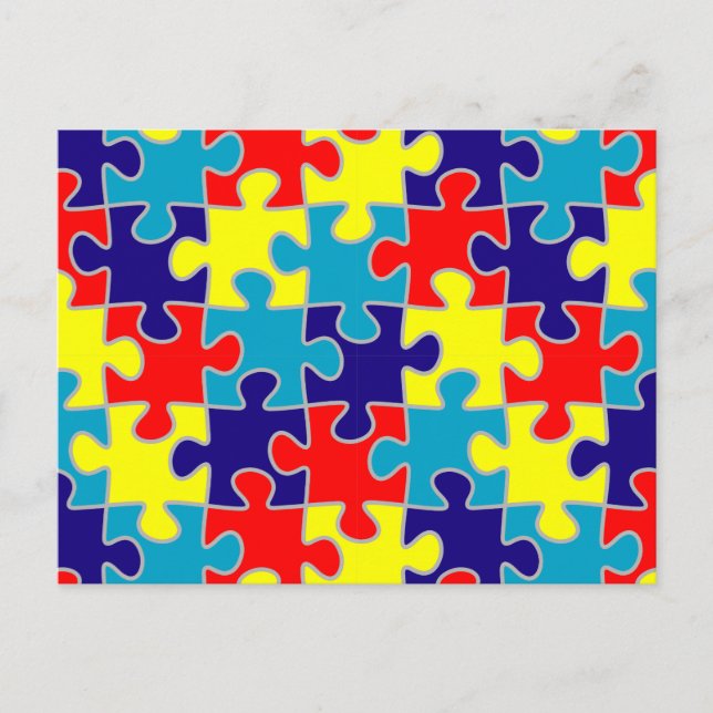 Postal ASD Aspergers Autism Awareness Puzzle Pattern (Pat (Anverso)