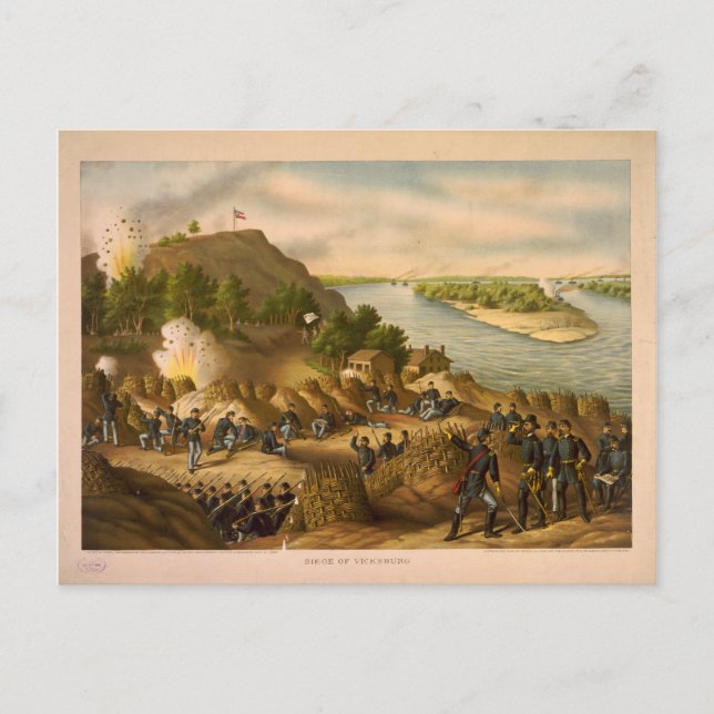 Postal Asedio de Vicksburg en la Guerra Civil de Estados  (Anverso)