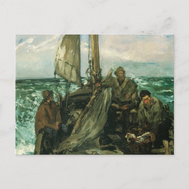 Postal Aseos del mar de Edouard Manet, arte de época (Anverso)