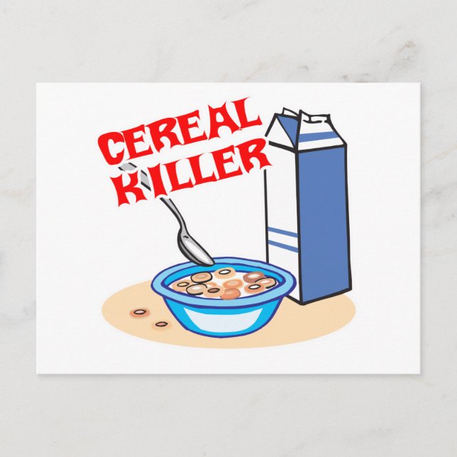 Postal asesino en serie de cereales (Anverso)