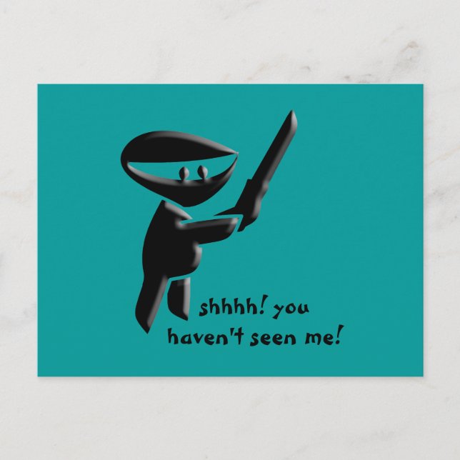 Postal Asesino negro de ninja silencioso, armado y peligr (Anverso)