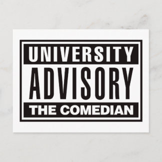 Postal Asesoramiento universitario al comediante