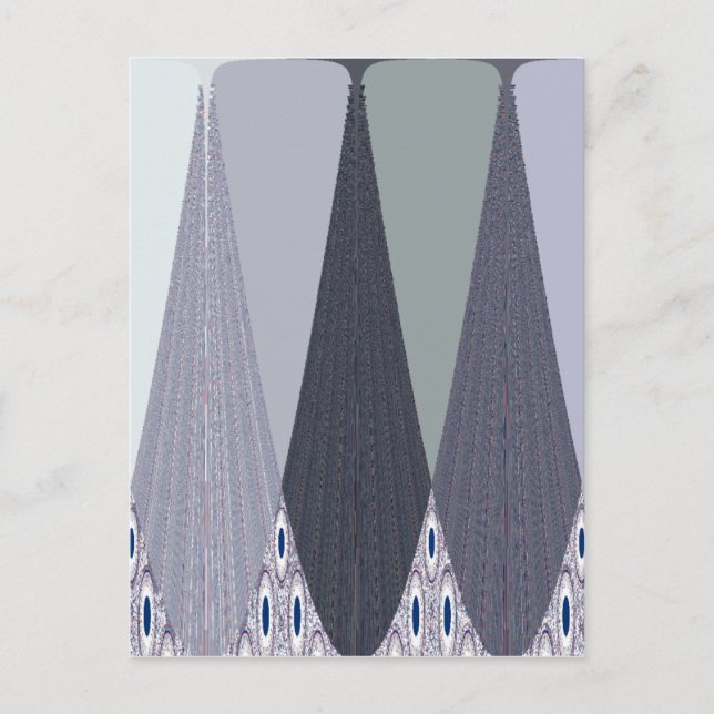 Postal Ash Gray Chevron Dots Art Print (Anverso)