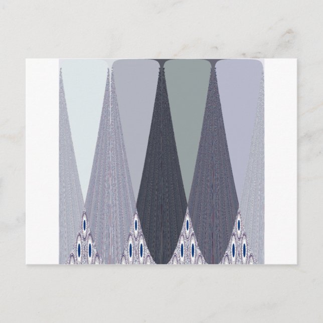 Postal Ash Gray Chevron Dots Art Print (Anverso)