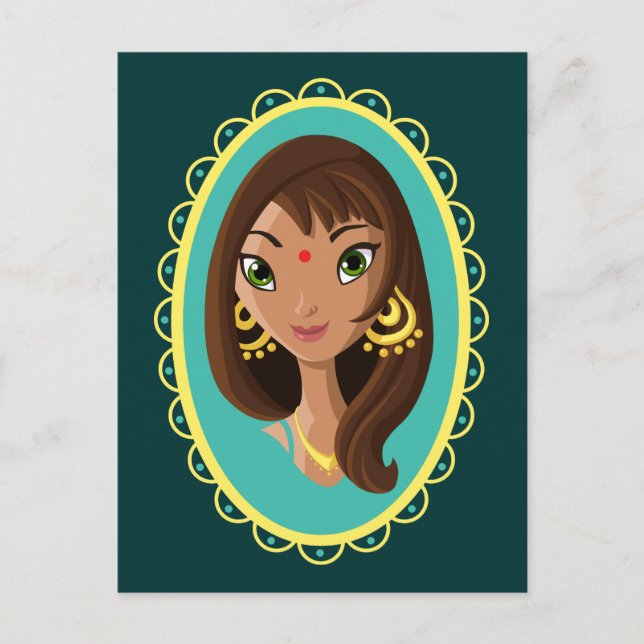 Postal Asha, la belleza india (Anverso)